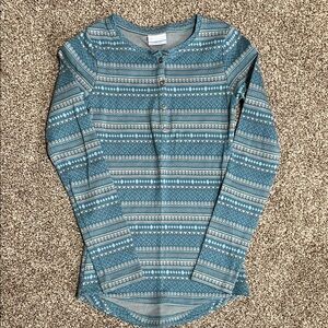 Columbia teal/blue patterned top